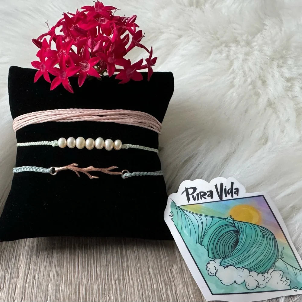 🌸💞 PURA VIDA Set of 3 Adjustable Bracelets